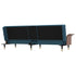 Sofa Bed with Cup Holders Blue Velvet