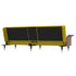 Sofa Bed with Cup Holders Yellow Velvet