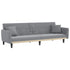 Sofa Bed with Cup Holders Light Grey Fabric