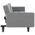 Sofa Bed with Cup Holders Light Grey Fabric