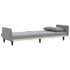 Sofa Bed with Cup Holders Light Grey Fabric