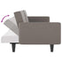 Sofa Bed with Cup Holders Taupe Fabric