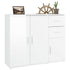 Sideboard High Gloss White 91x29.5x75 cm Engineered Wood