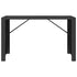 Bar Table with Glass Top Black 185x80x110 cm Poly Rattan