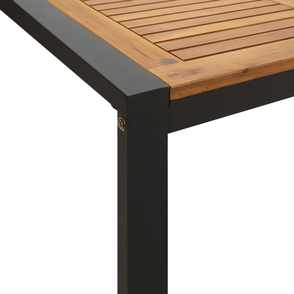 Garden Table with U-shaped Legs 200x90x75 cm Solid Wood Acacia