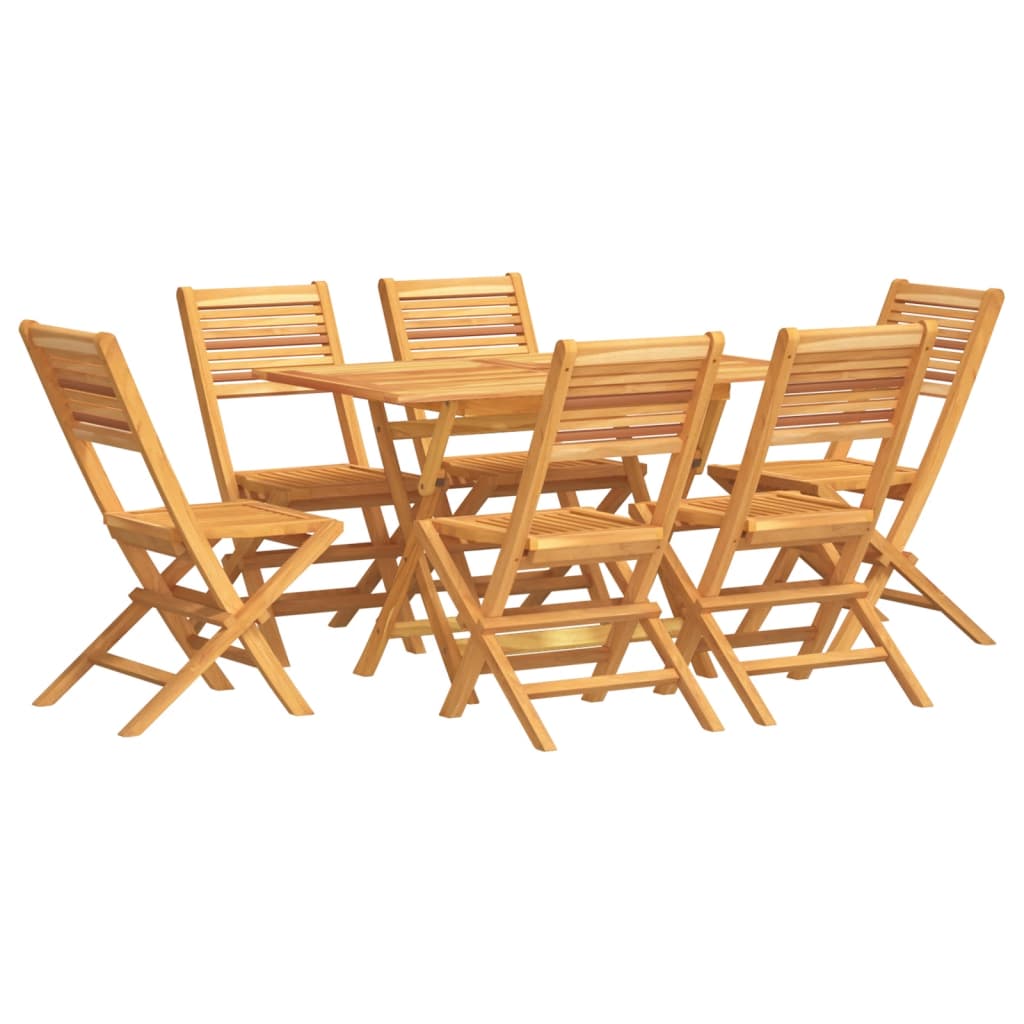 7 Piece Garden Dining Set Solid Wood Teak