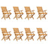 Folding Garden Chairs 8 pcs 56x63x90 cm Solid Wood Teak