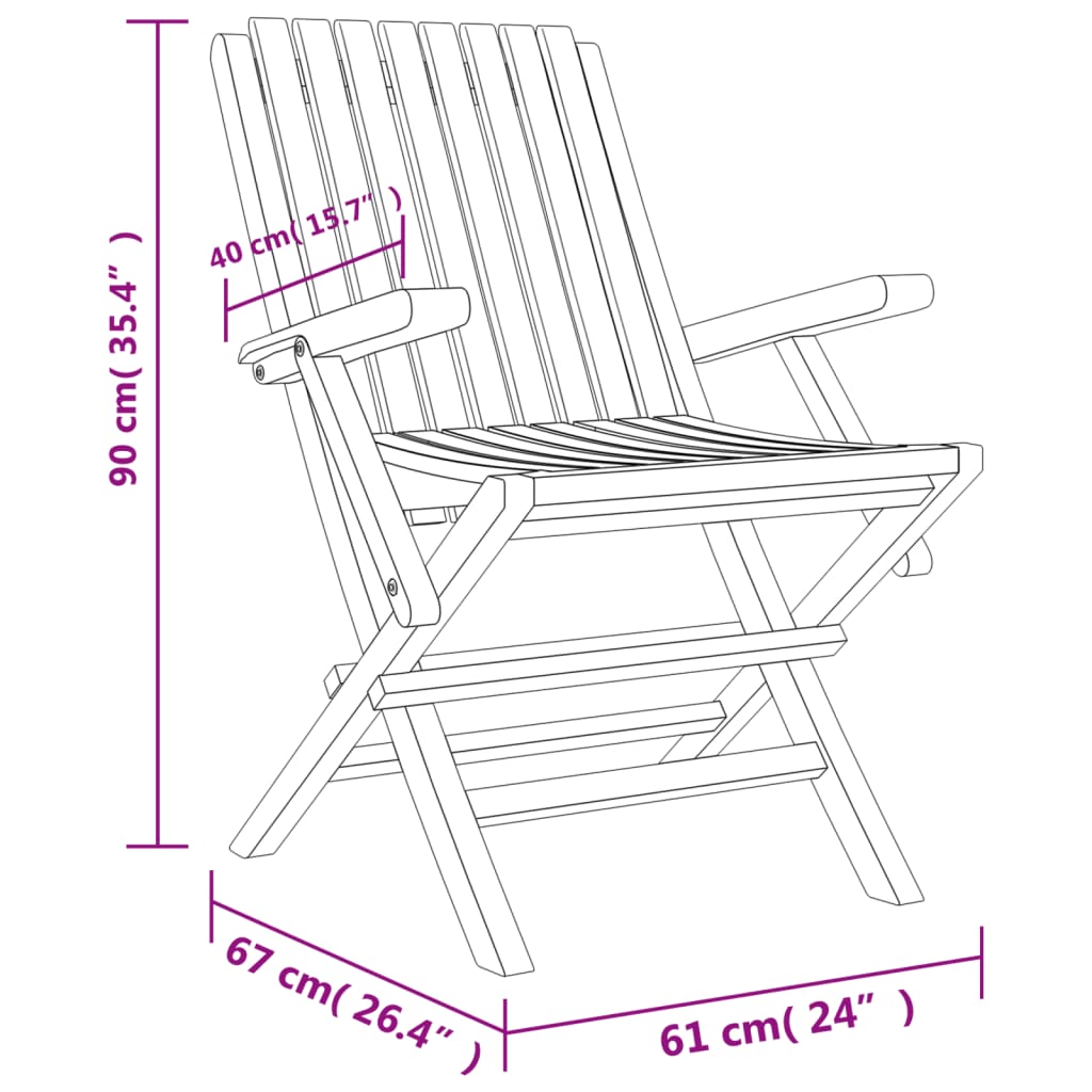 Folding Garden Chairs 6 pcs 61x67x90 cm Solid Wood Teak