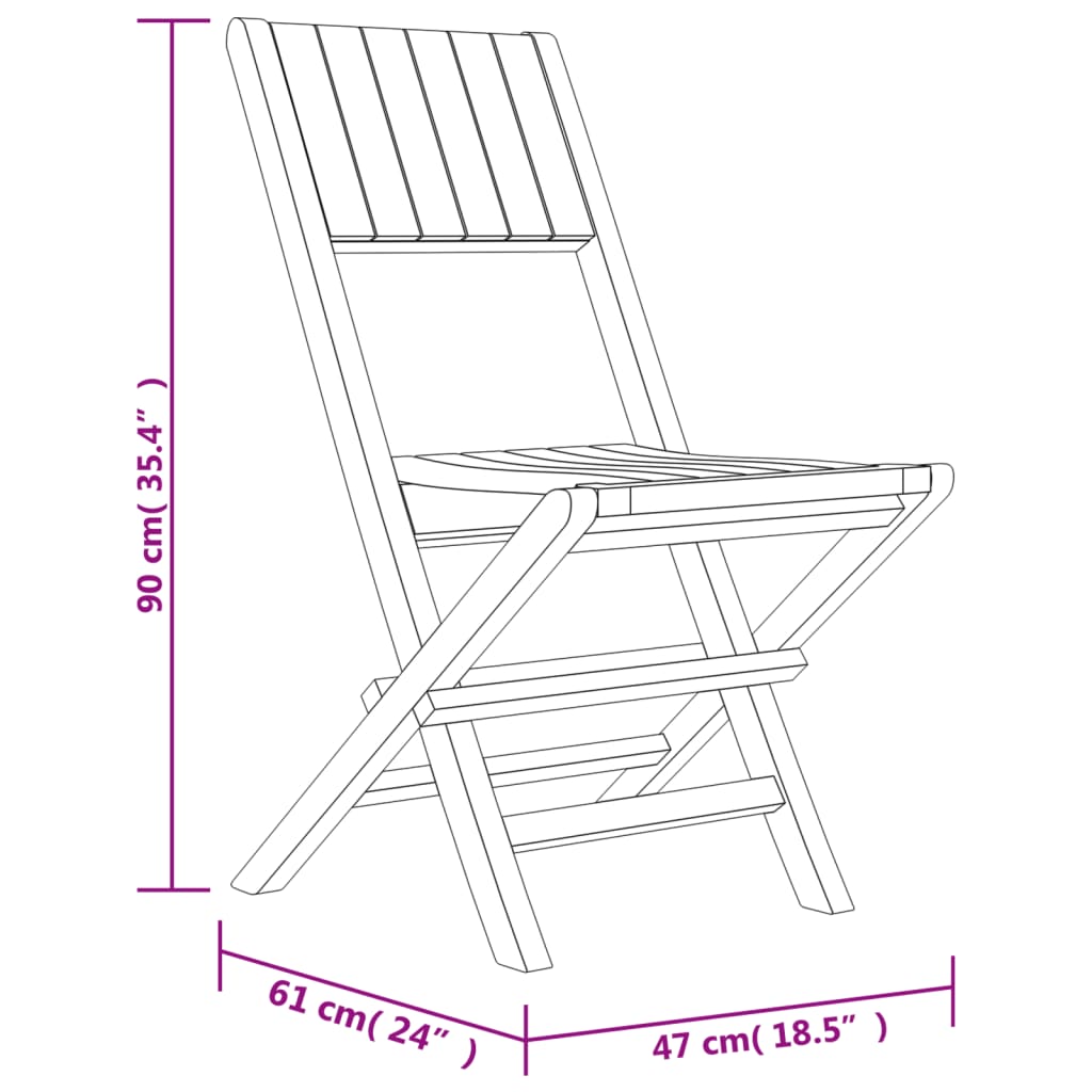 Folding Garden Chairs 4 pcs 47x61x90 cm Solid Wood Teak