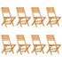 Folding Garden Chairs 8 pcs 47x62x90 cm Solid Wood Teak