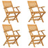 Folding Garden Chairs 4 pcs 55x62x90 cm Solid Wood Teak