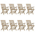 Folding Garden Chairs 8 pcs Grey 56x61x89 cm Solid Wood Teak