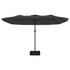 Double-Head Garden Parasol with LEDs Anthracite 449x245 cm