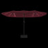 Double-Head Garden Parasol with LEDs Bordeaux Red 449x245 cm