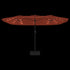 Double-Head Garden Parasol with LEDs Terracotta 449x245 cm