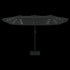 Double-Head Garden Parasol with LEDs Black 449x245 cm