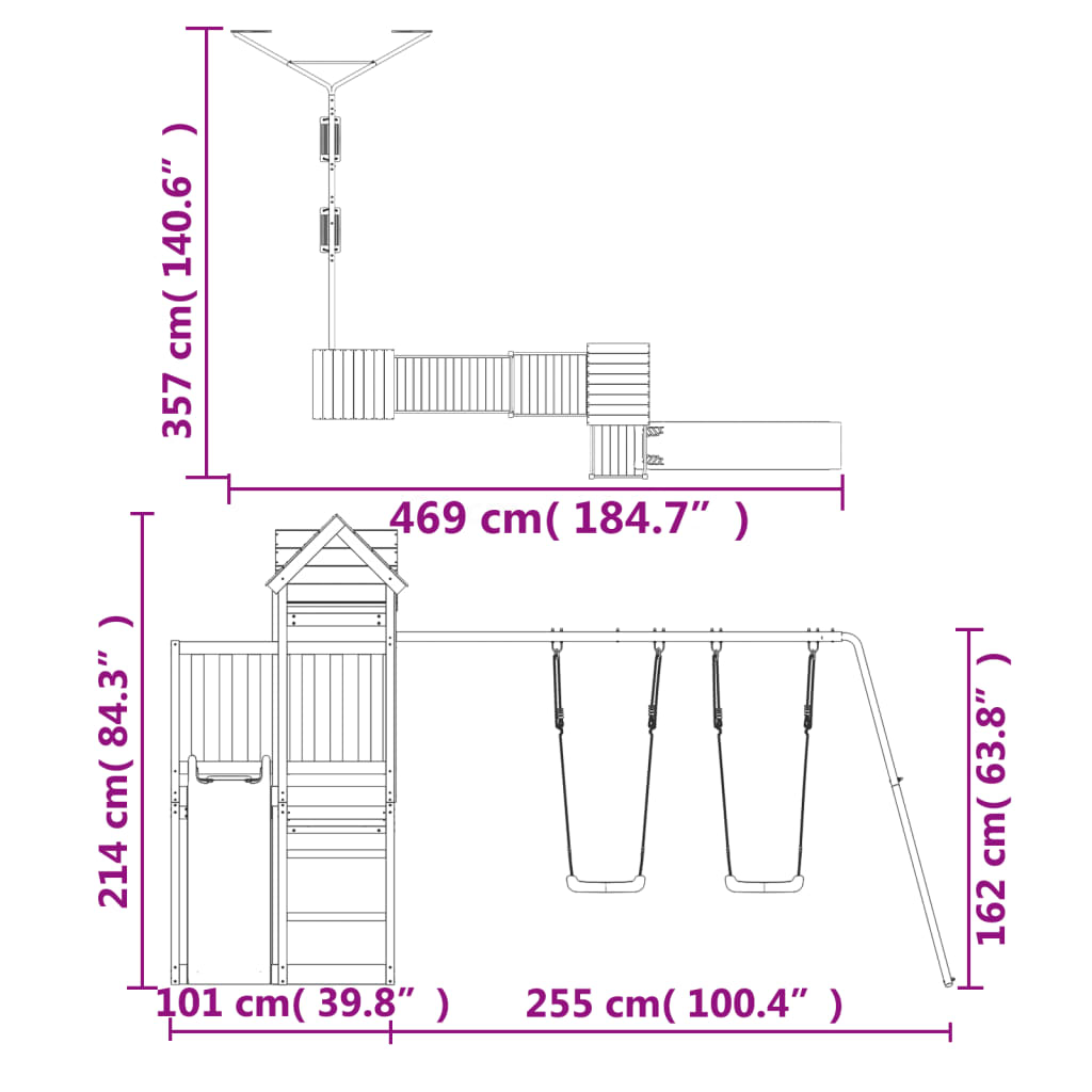 Outdoor Playset Solid Wood Douglas