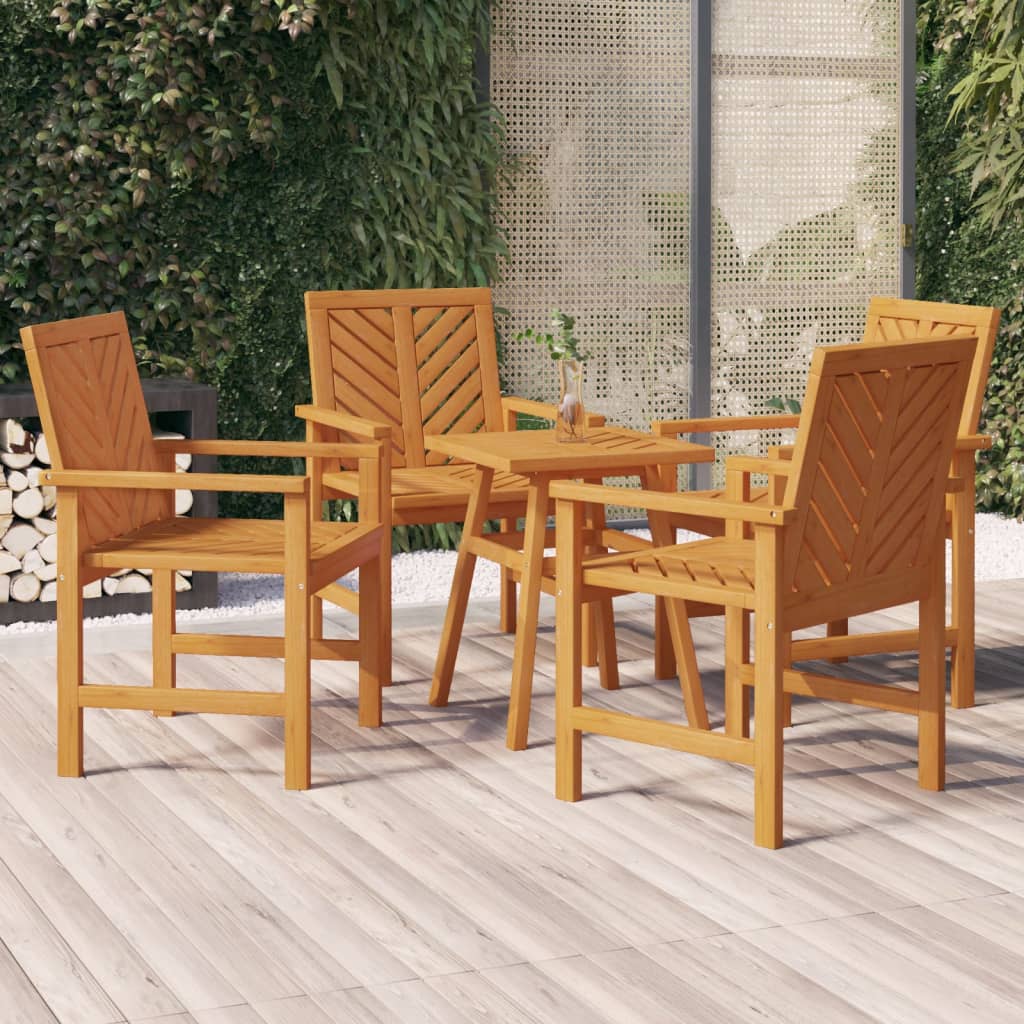 Garden Dining Chairs 4 pcs Solid Wood Acacia