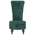 High Back Chair Dark Green Velvet Button Design