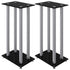 Speaker Stands 2 pcs Black&Silver Tempered Glass 4 Pillars Design