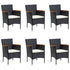 7 Piece Garden Dining Set with Cushions Black