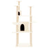 Cat Tree with Sisal Scratching Posts Cream 166 cm