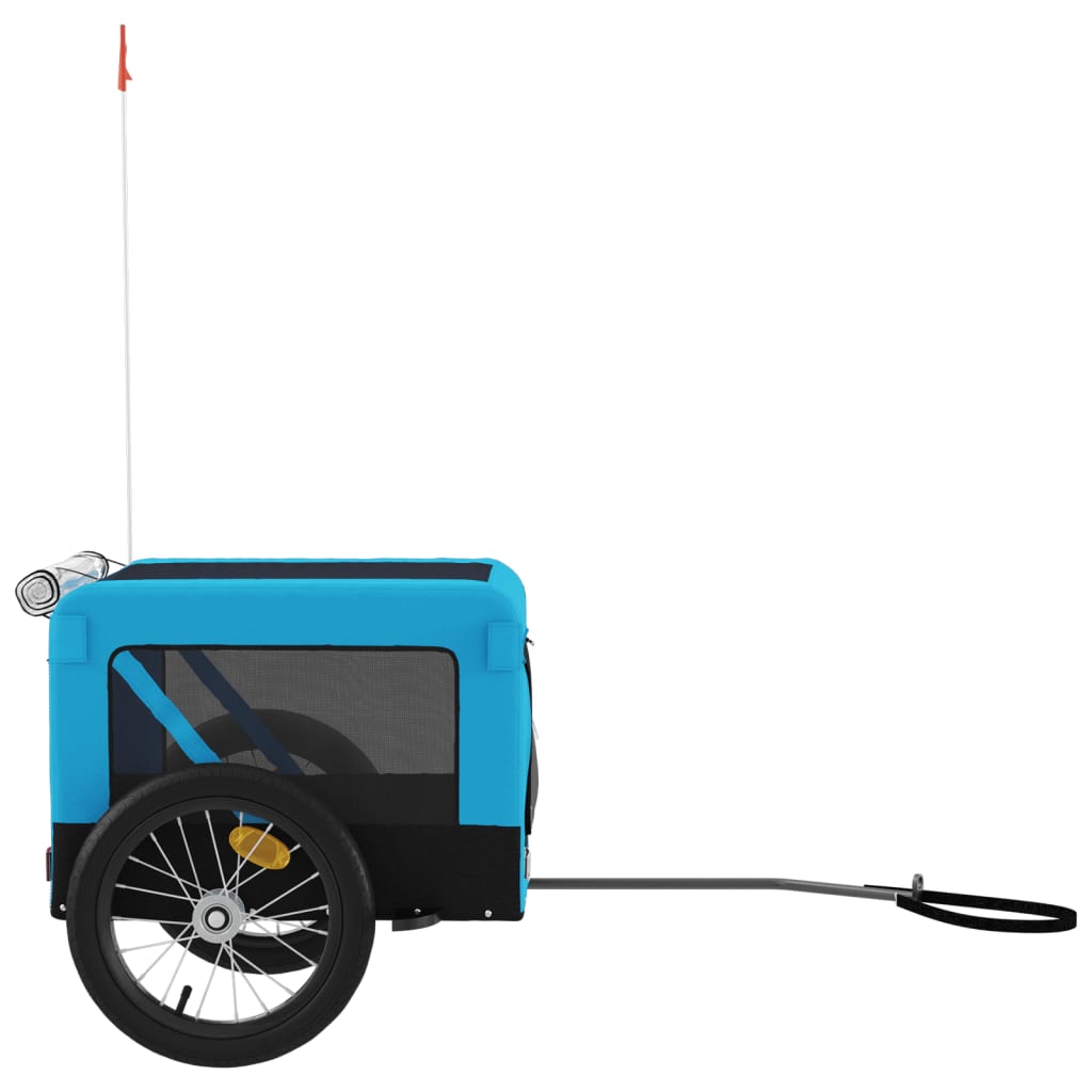 Pet Bike Trailer Blue and Black Oxford Fabric&Iron