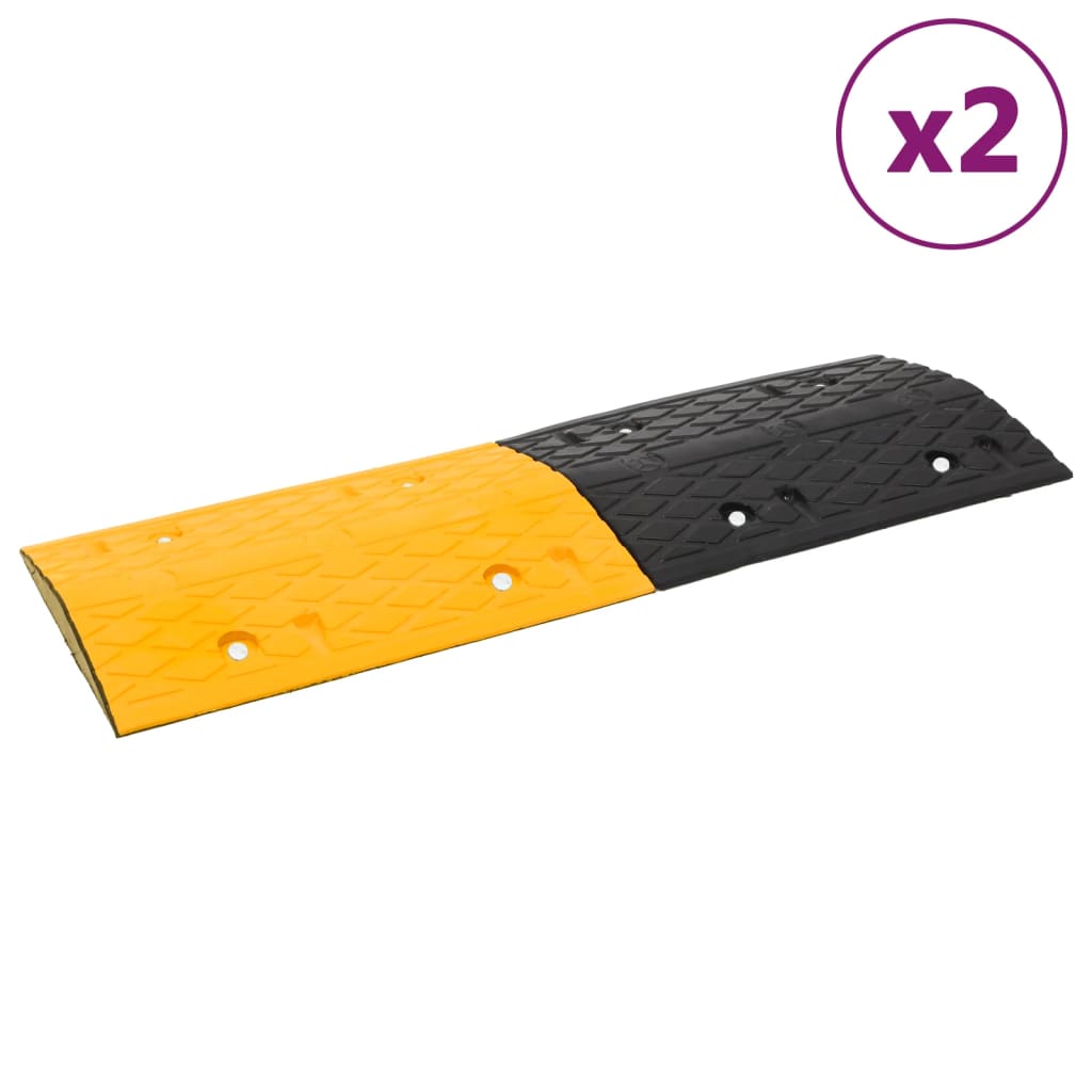 Speed Hump 2 pcs Yellow&Black 97x32.5x4 cm Rubber