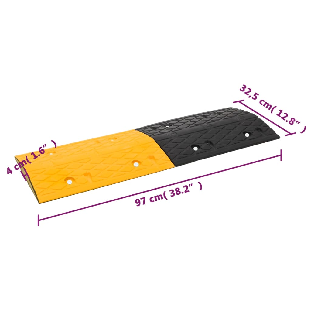 Speed Hump 5 pcs Yellow&Black 97x32.5x4 cm Rubber