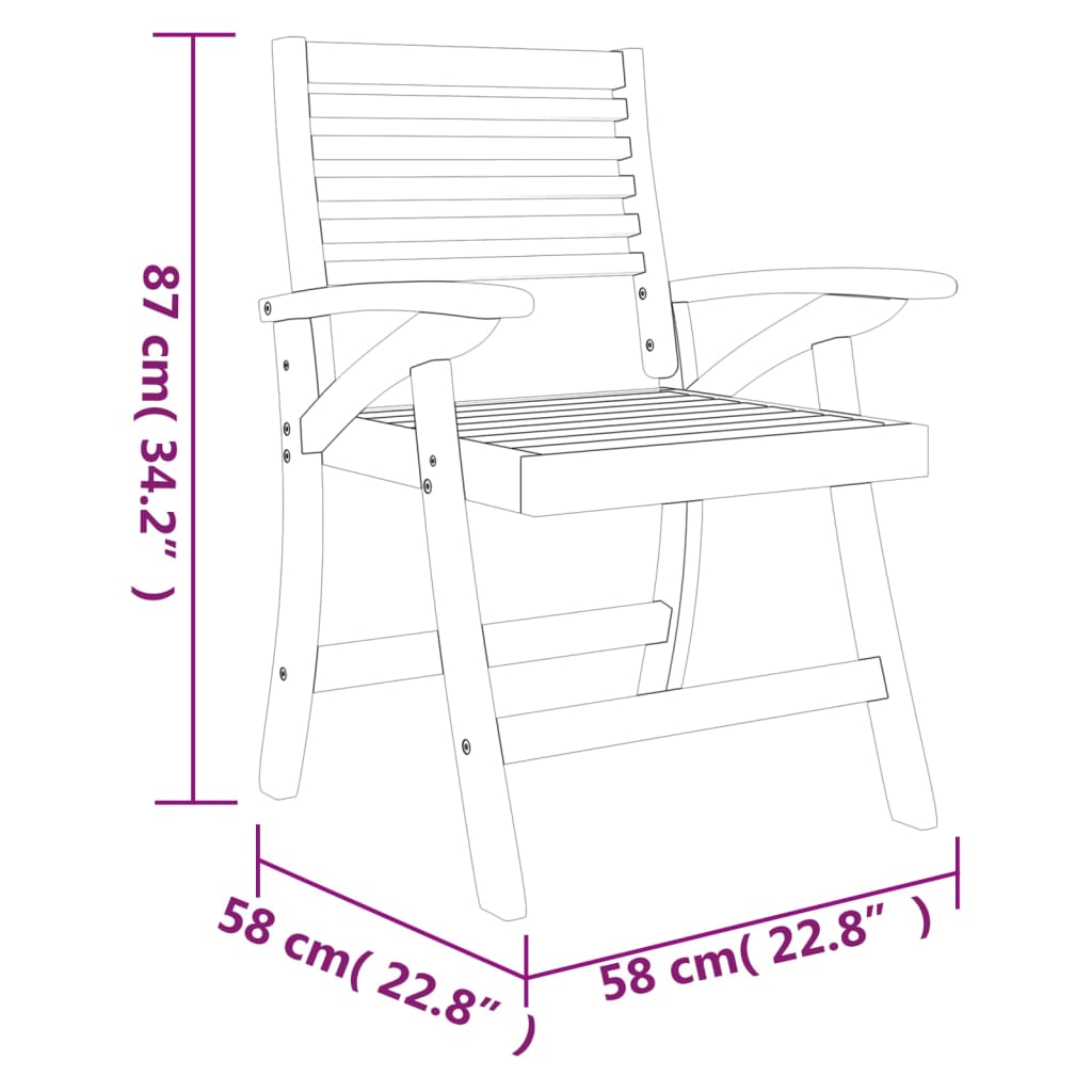 Garden Chairs 4 pcs 58x58x87 cm Solid Wood Acacia