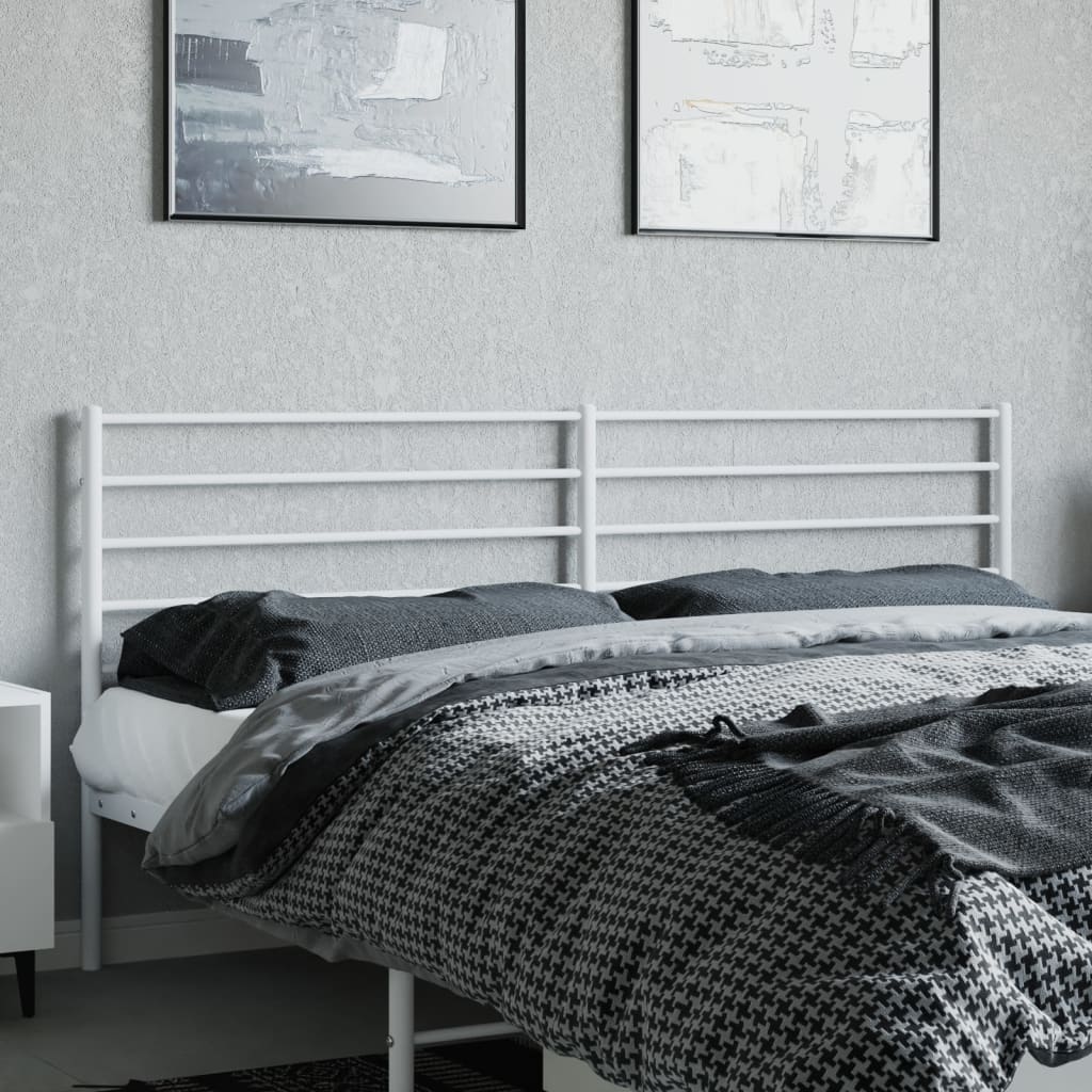 Metal Headboard White 183 cm King