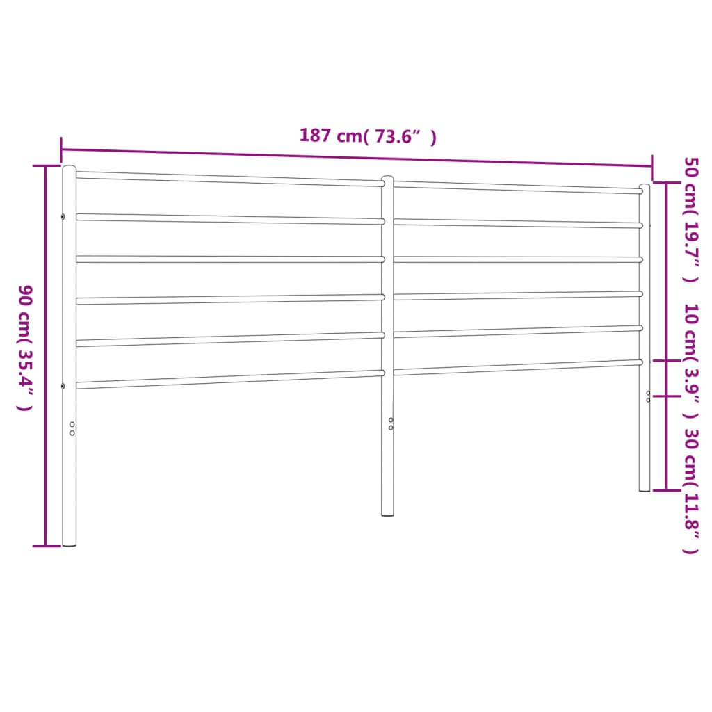 Metal Headboard White 183 cm King