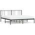 Metal Bed Frame without Mattress with Headboard Black 183x203 cm King