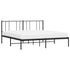 Metal Bed Frame without Mattress with Headboard Black 183x203 cm King