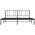 Metal Bed Frame without Mattress with Headboard Black 183x203 cm King