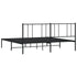 Metal Bed Frame without Mattress with Headboard Black 183x203 cm King