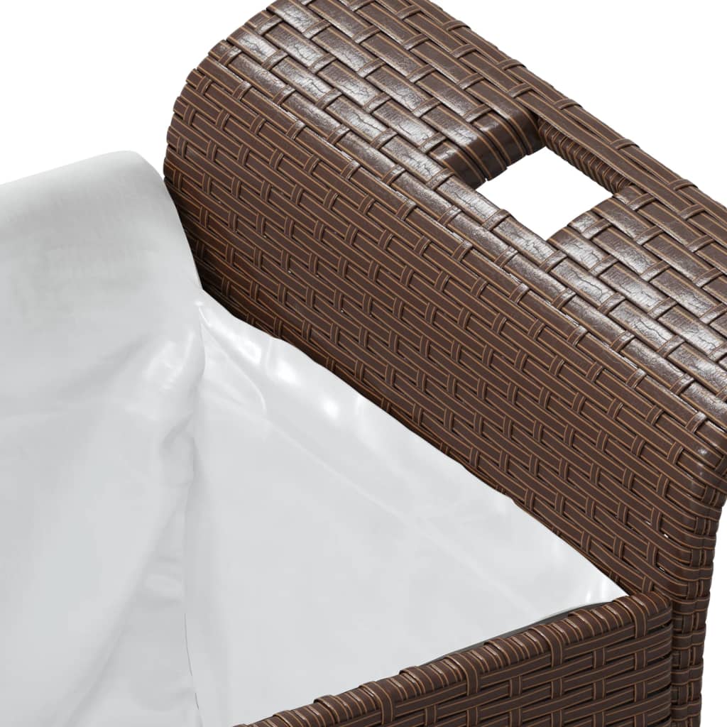 Garden Bench with Cushion Brown 116x46x57 cm Poly Rattan