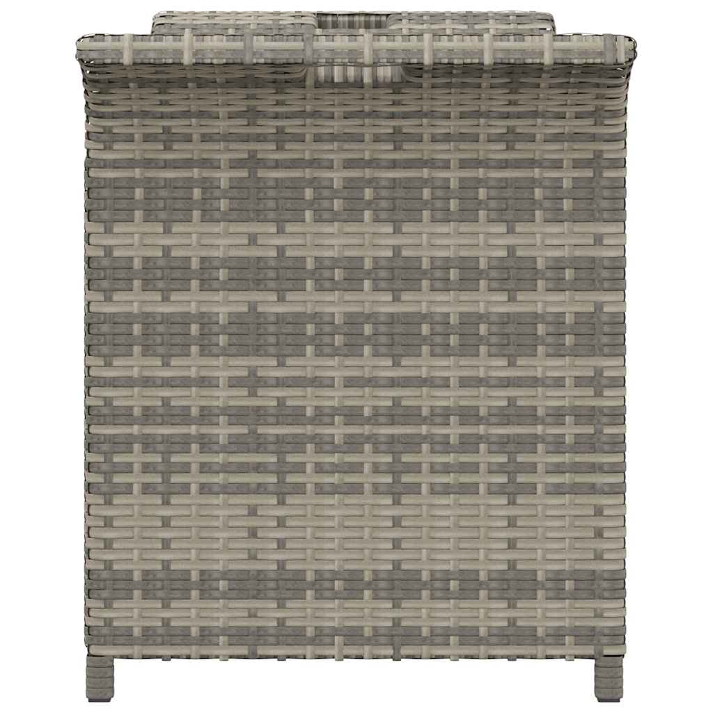 Garden Bench with Cushion Grey 116x46x57 cm Poly Rattan