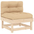 Middle Sofa with Cushions Solid Wood Pine