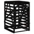 Triple Wheelie Bin Storage Black Solid Wood Pine