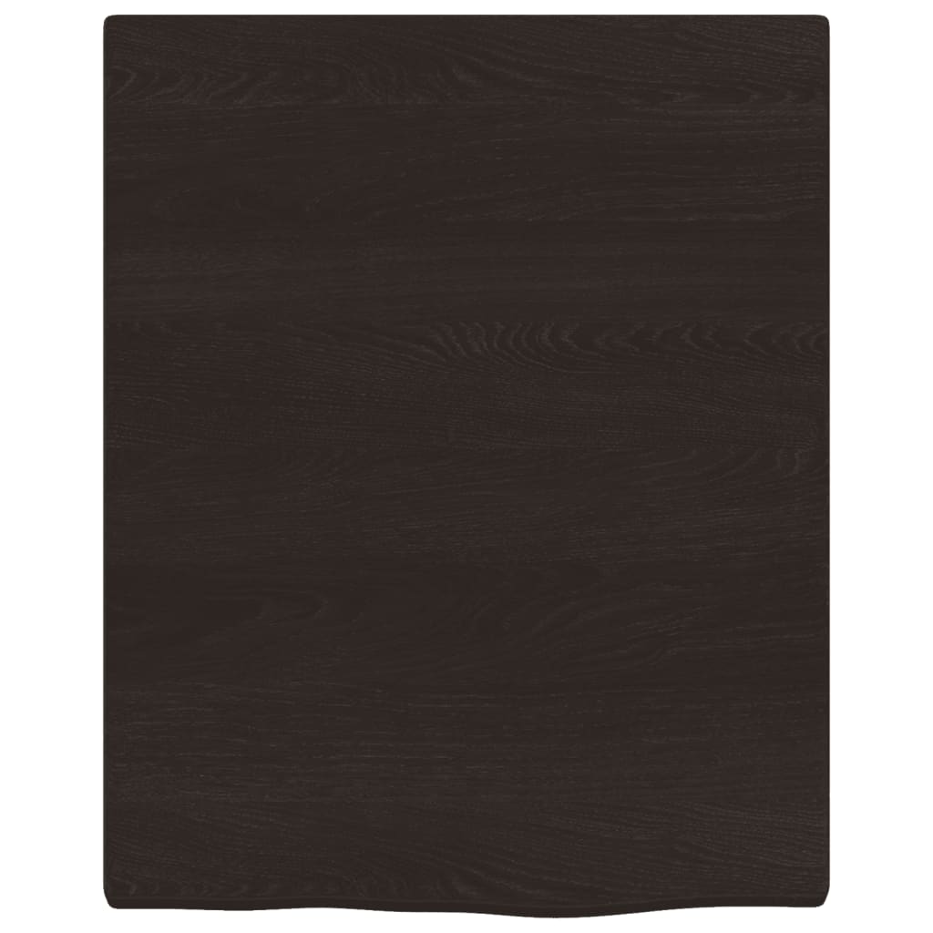 Wall Shelf Dark Brown 40x50x2 cm Treated Solid Wood Oak