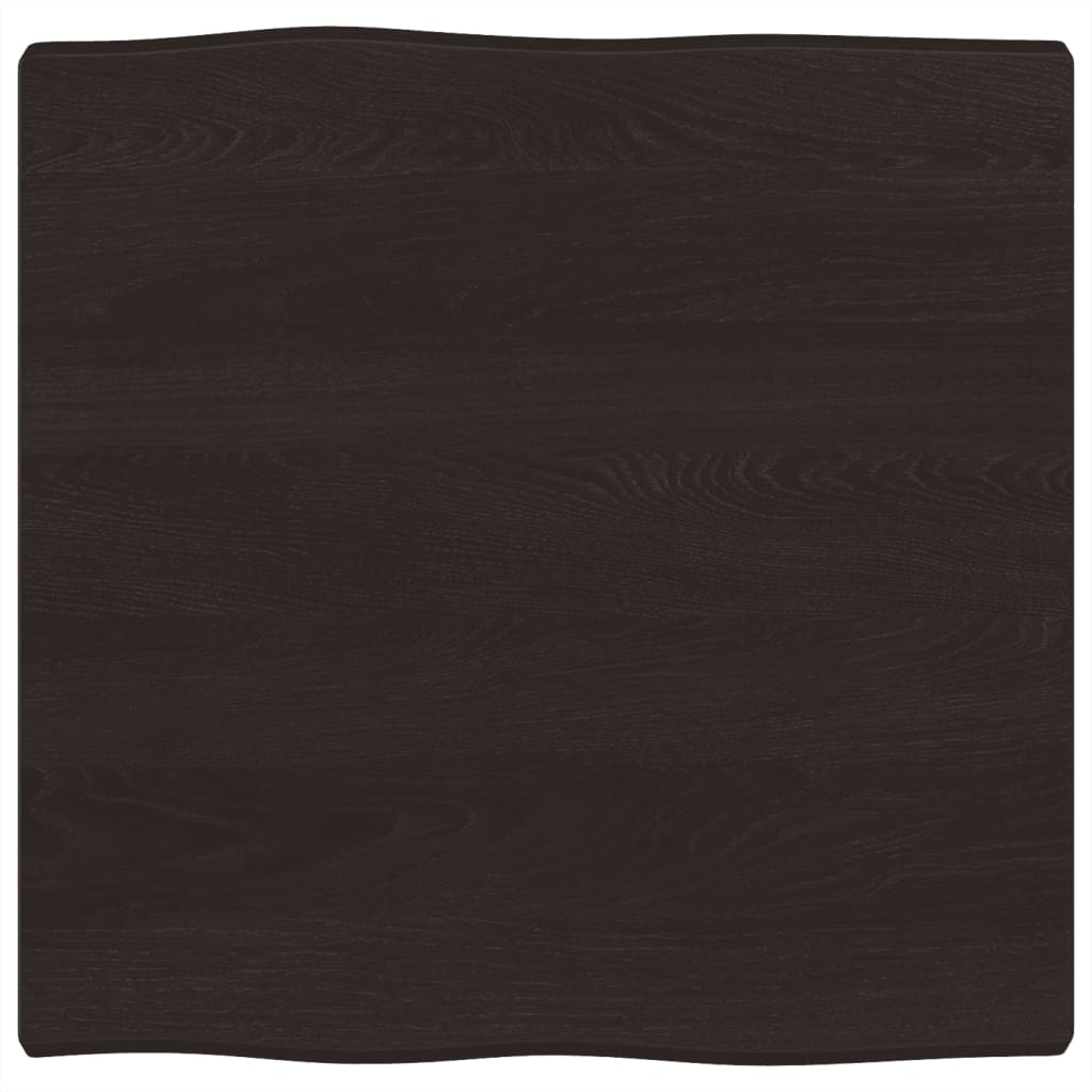 Table Top Dark Brown 60x60x(2-4) cm Treated Solid Wood Live Edge
