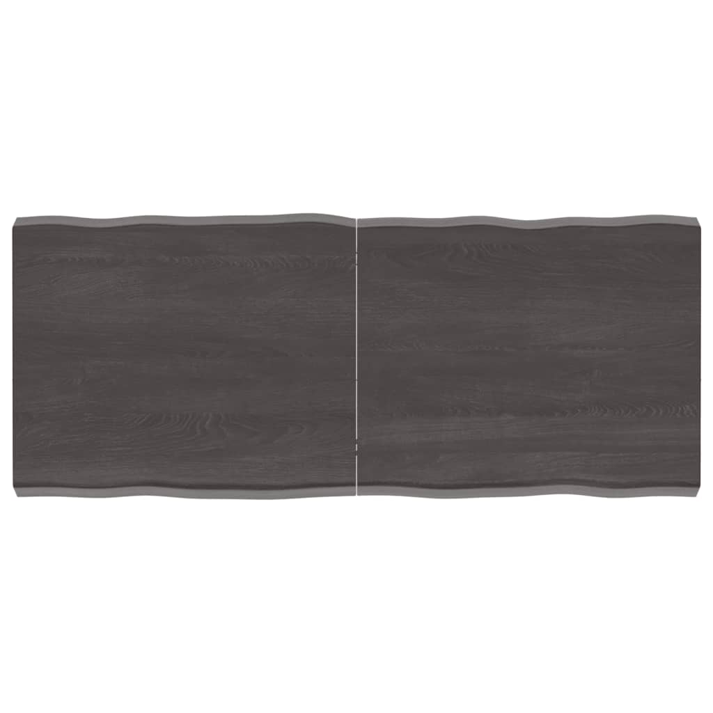 Table Top Dark Brown 120x50x(2-6) cm Treated Solid Wood Live Edge