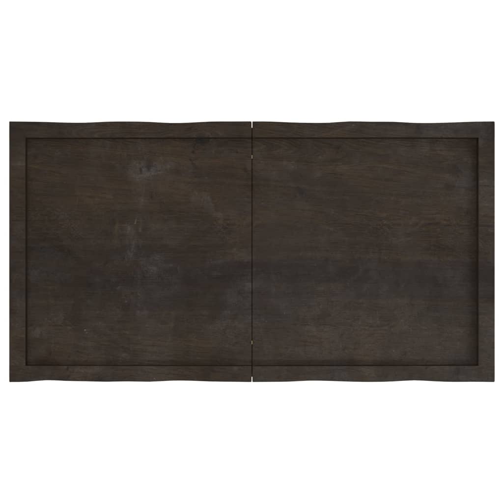 Table Top Dark Brown 120x60x(2-4) cm Treated Solid Wood Live Edge