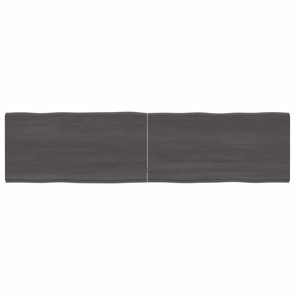 Table Top Dark Brown 160x40x(2-4) cm Treated Solid Wood Live Edge