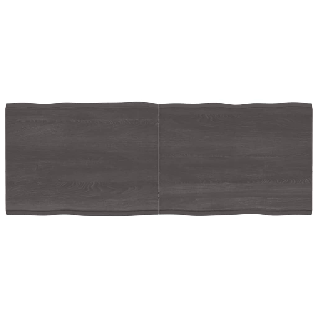 Table Top Dark Brown 160x60x(2-4) cm Treated Solid Wood Live Edge