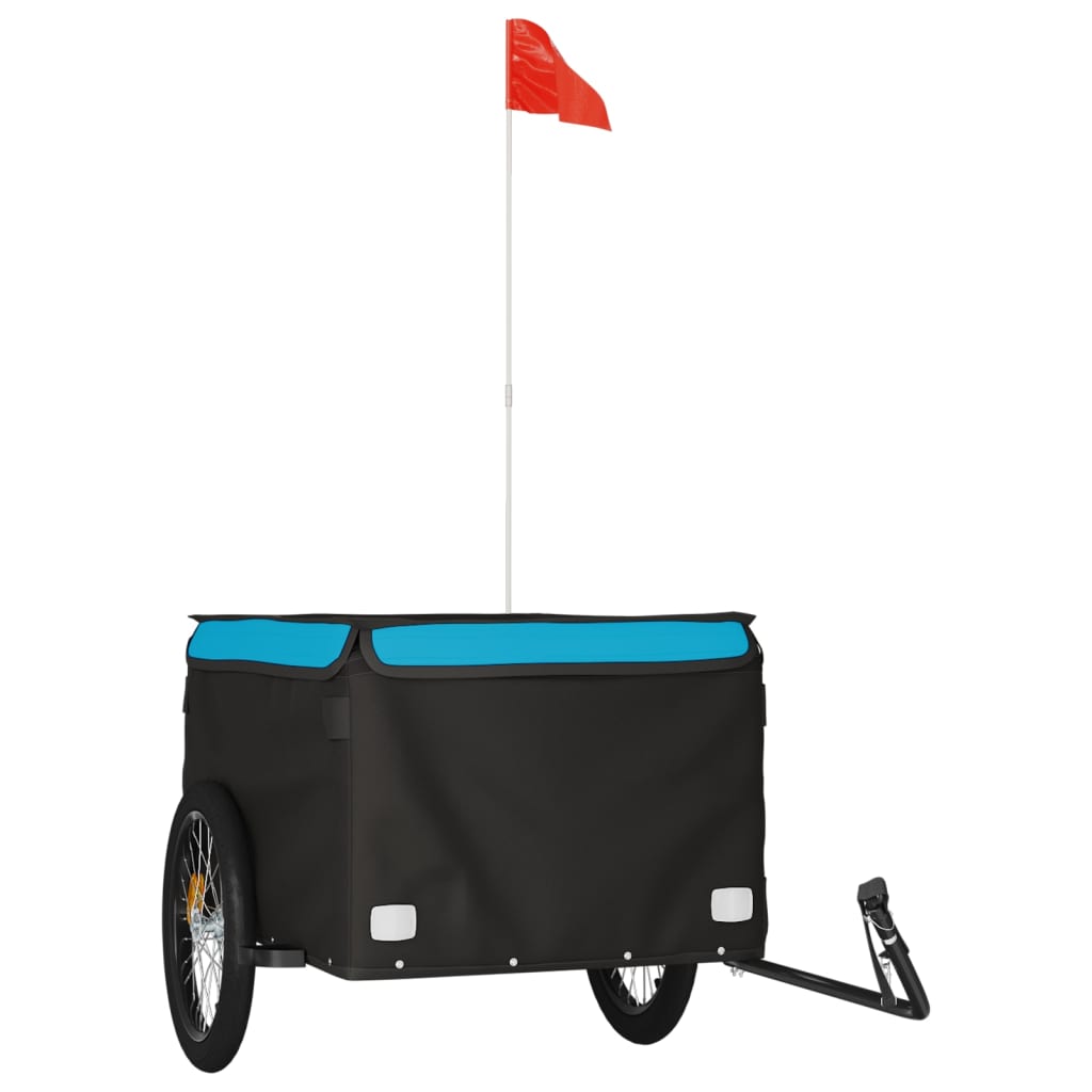 Bike Trailer Black and Blue 45 kg Iron