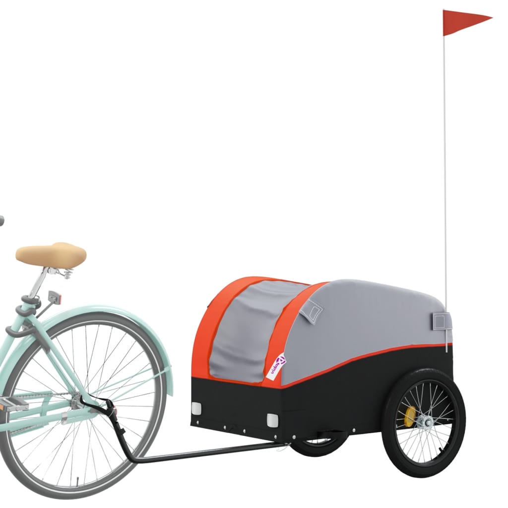 Bike Trailer Black and Orange 45 kg Iron