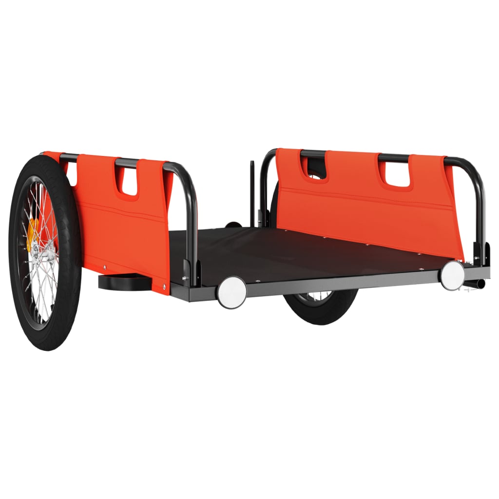 Bike Trailer Orange Oxford Fabric and Iron