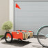 Bike Trailer Orange Oxford Fabric and Iron